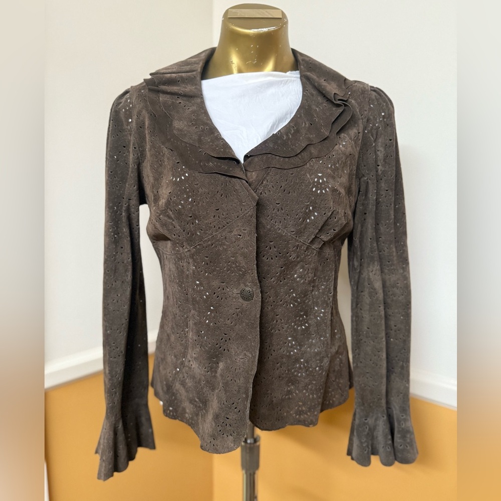 Coldwater Creek ladies XS pierced leather jacket